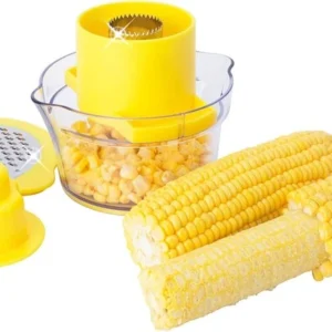 Multi-Function 4-in-1 Corn Stripper Peeler Grater & Bowl Cob Kernel Cutter Tool