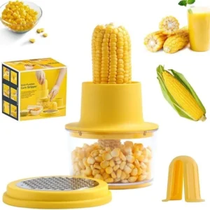 4-in-1 Corn Stripper Peeler Grater & Measuring Bowl Cob Kernel Cutter Kitchen